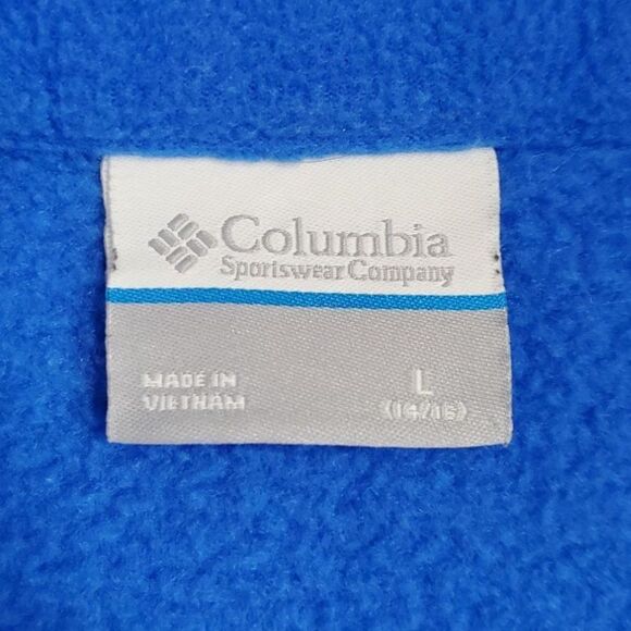 Columbia Big Kids Blue Unisex Full Zip Collared Cozy Fleece Jacket - Picture 4 of 8